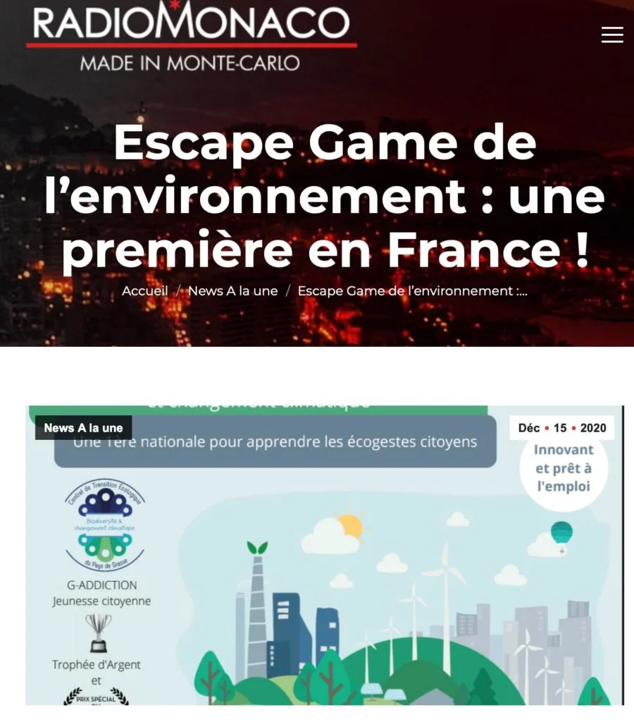 Escape game de l'environnement une premiere en France